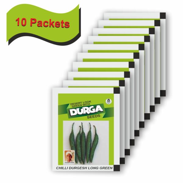 DURGA CHILLI DURGESH LONG GREEN (25 gm)(10 packets) - Image 2