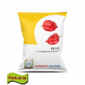farmson FB-2121 (RED HABANERO) F1 HYBRID CHILLI SEEDS (VERY HOT)(10 gm)(pack of 10)