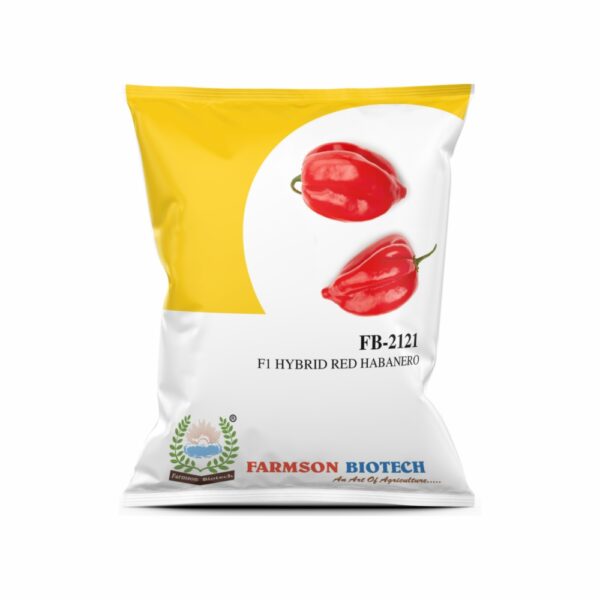 farmson FB-2121 (RED HABANERO) F1 HYBRID CHILLI SEEDS (VERY HOT)(10 gm)