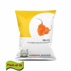 farmson FB-2122 (ORANGE HABANERO) F1 HYBRID CHILLI SEEDS (VERY HOT)(10 gm)(pack of 10)