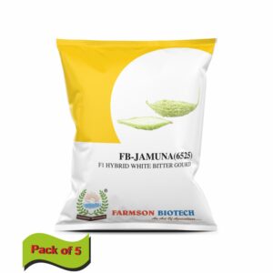 FARMSON FB-JAMUNA (6525) F1 HYBRID WHITE BITTER GOURD SEEDS (SHORT)(10 gm)(PACK OF 5)