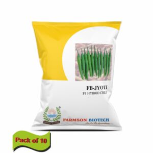 FARMSON FB-JYOTI F1 HYBRID CHILLI SEEDS (DUAL PURPOSE) (10 gm)(PACK OF 10)