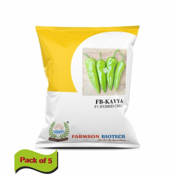 FARMSON FB-KAVYA F1 HYBRID CHILLI SEEDS (10 gm)(PACK OF 5)