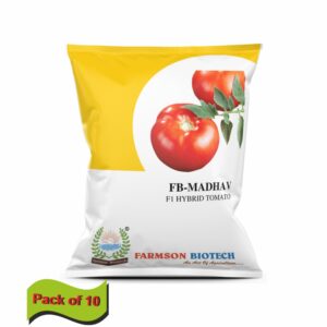 FARMSON FB-MADHAV F1 HYBRID TOMATO SEEDS (ROUND AND RED) (10 gm)(pack of 10)