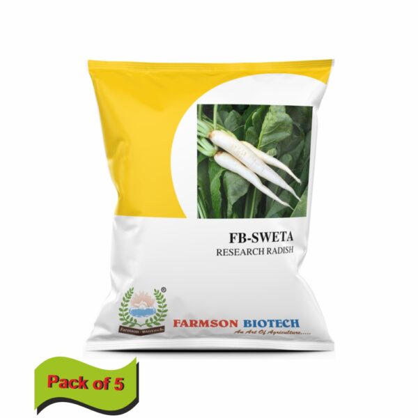 FARMSON FB-SWETA F1 HYBRID RADISH SEEDS (500 gm)(pack of 5)