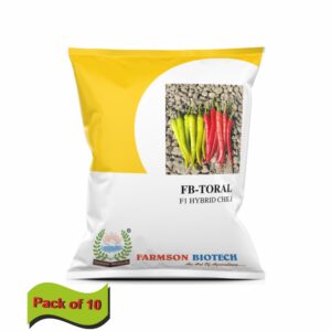 farmson FB-TORAL F1 HYBRID CHILI SEEDS (DUAL PURPOSE)(10 gm)(Pack OF 10)