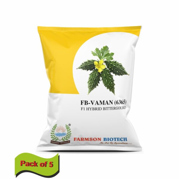 farmson FB-VAMAN (6365) F1 HYBRID BITTER GOURD SEEDS(10gm)(pack of 5)