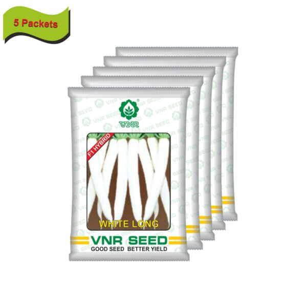 VNR Radish HYBRID white long  (50 GM) (5 packets) - Image 2